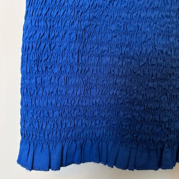 NWOT! FREE PEOPLE Iyla Smocked Mini Dress in Blue
