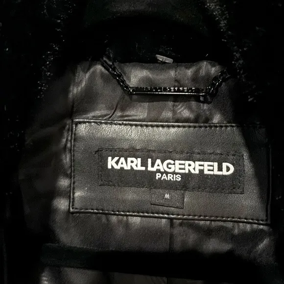 NWOT [Karl Lagerfeld] Paris Quilted Black Faux Fur Winter Coat Women’s Medium