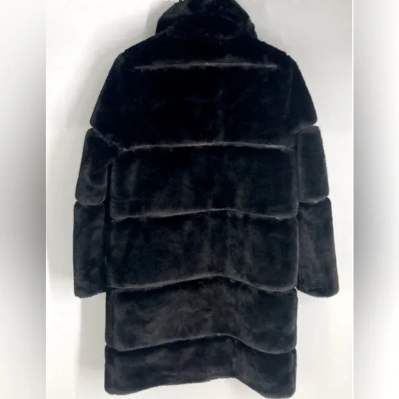 NWOT [Karl Lagerfeld] Paris Quilted Black Faux Fur Winter Coat Women’s Medium