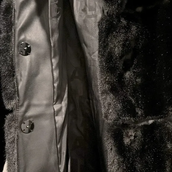 NWOT [Karl Lagerfeld] Paris Quilted Black Faux Fur Winter Coat Women’s Medium