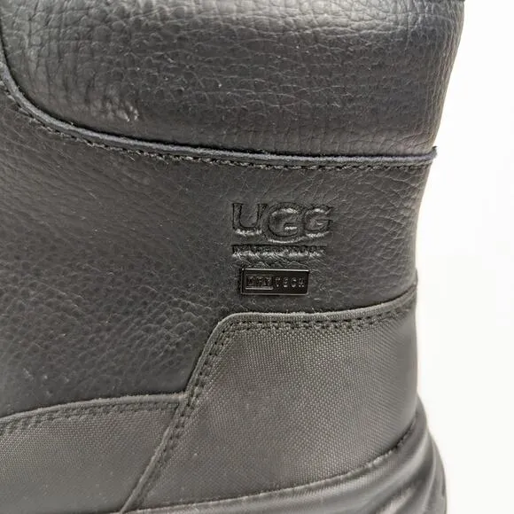 NWOT Ugg Womens Shoes Black Leather Yose Lace Up Boots Size 6