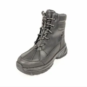 NWOT Ugg Womens Shoes Black Leather Yose Lace Up Boots Size 6