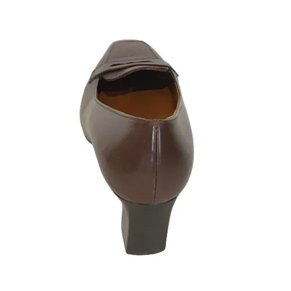 NWOT Womens Size 11 Bruno Magli Menswear Penny Loafer Leather Heeled Pump Shoes