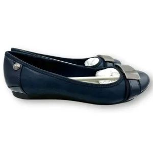 NWT Anne Klein Womens Round Toe Akadette Slip-on Ballet Flats Navy Size 7M