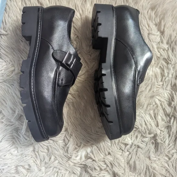 NWT Anthropologie Seychelles Catch Me Platform Loafers in Black