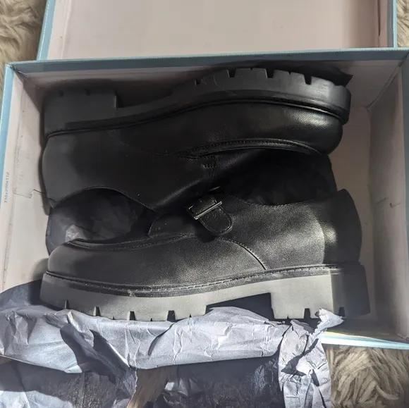 NWT Anthropologie Seychelles Catch Me Platform Loafers in Black
