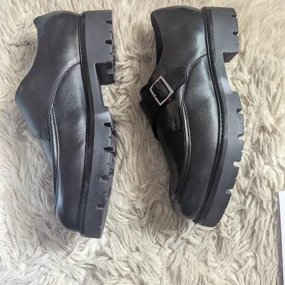 NWT Anthropologie Seychelles Catch Me Platform Loafers in Black