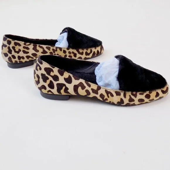 nwt Ariana Bohling alpaca loafers cheetah print