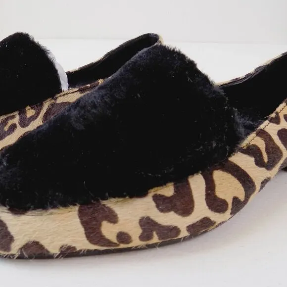 nwt Ariana Bohling alpaca loafers cheetah print