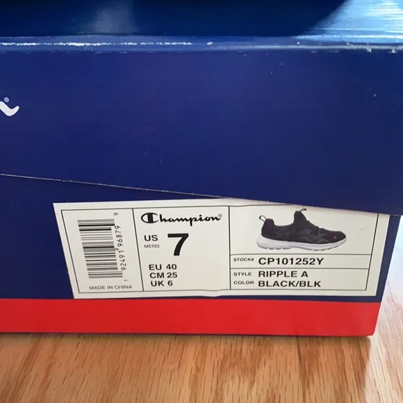 NWT-Champion® Ripple A Kids' Sneakers-Style:Ripple A-Color:Black/BLK