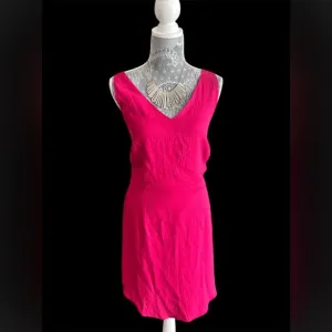 NWT Chelsea28 Vibrant Pink Open Back Sleeveless Dress Size Large