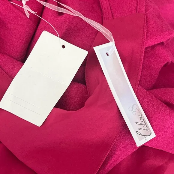NWT Chelsea28 Vibrant Pink Open Back Sleeveless Dress Size Large