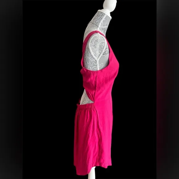 NWT Chelsea28 Vibrant Pink Open Back Sleeveless Dress Size Large