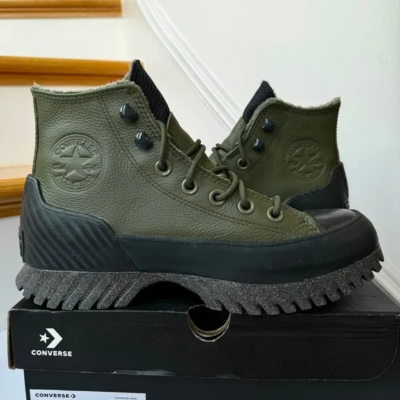 NWT Converse Counter Climate Lugged Waterproof Platform Sneakers Green / Black