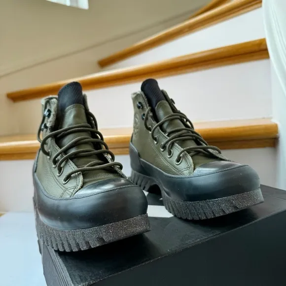 NWT Converse Counter Climate Lugged Waterproof Platform Sneakers Green / Black