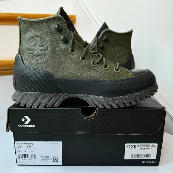 NWT Converse Counter Climate Lugged Waterproof Platform Sneakers Green / Black