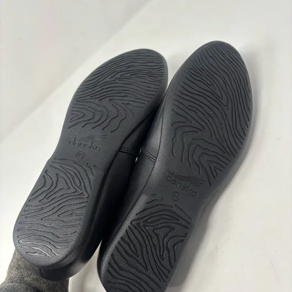 NWT Dansko Larisa Black Milled Nappa Leather Flats Size 41 10.5-11