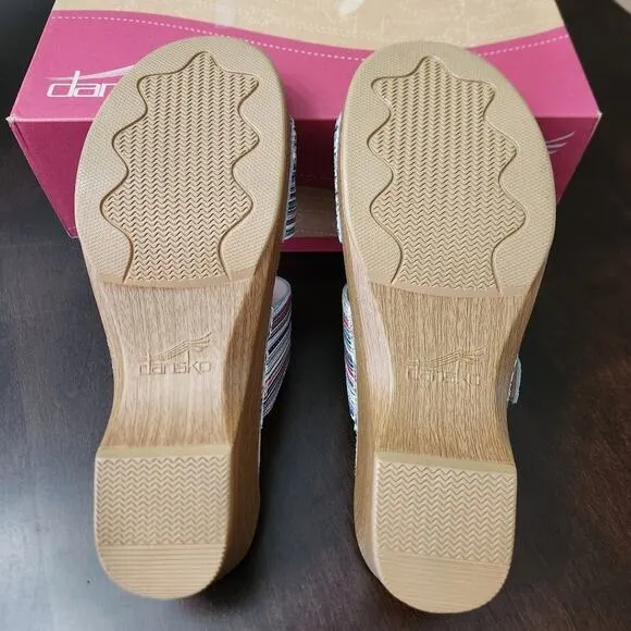 NWT Dansko Sophie Stripe Multicolored Sandals Size 42