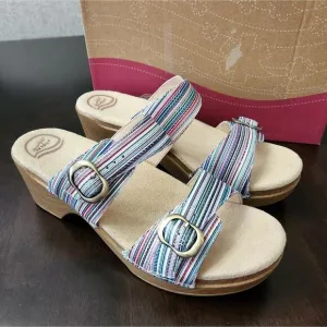 NWT Dansko Sophie Stripe Multicolored Sandals Size 42