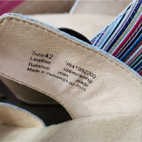 NWT Dansko Sophie Stripe Multicolored Sandals Size 42