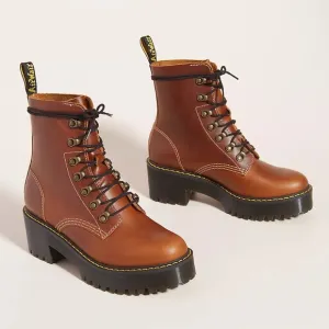 NWT DR MARTENS Leona Lace-Up Boots!