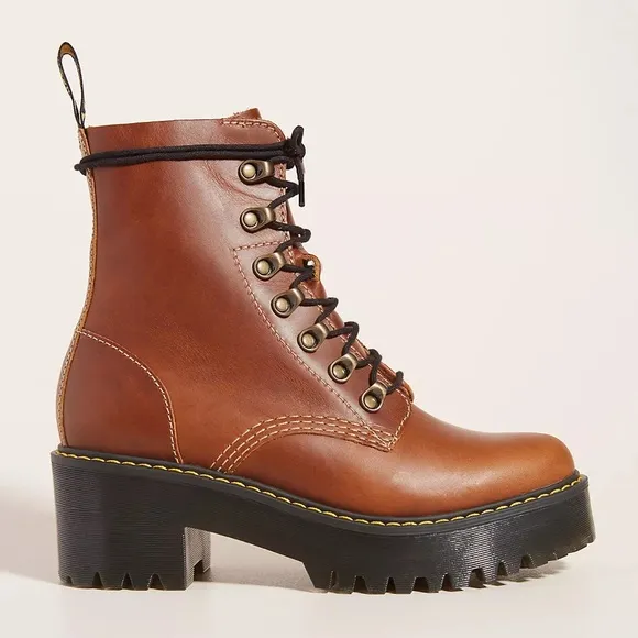 NWT DR MARTENS Leona Lace-Up Boots!