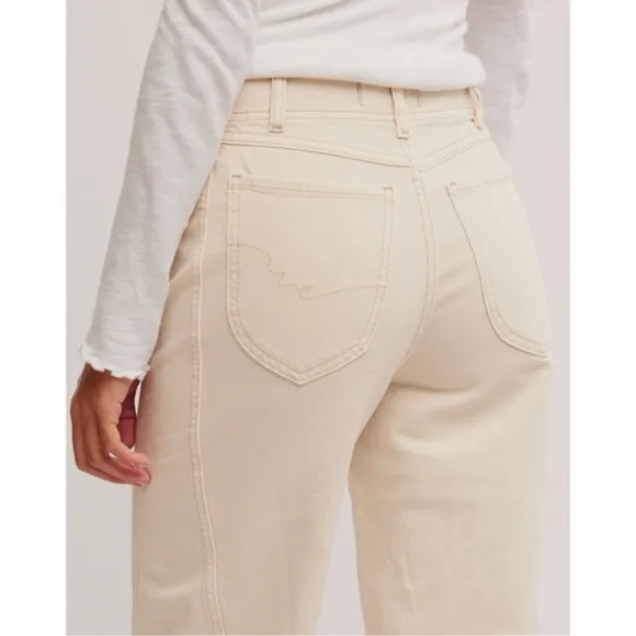 NWT Free People Aster Straight Leg Jeans We The Free in Cream