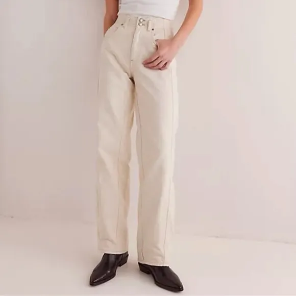NWT Free People Aster Straight Leg Jeans We The Free in Cream