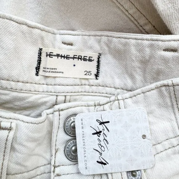 NWT Free People Aster Straight Leg Jeans We The Free in Cream