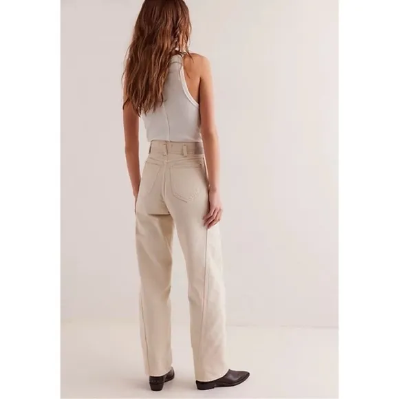 NWT Free People Aster Straight Leg Jeans We The Free in Cream