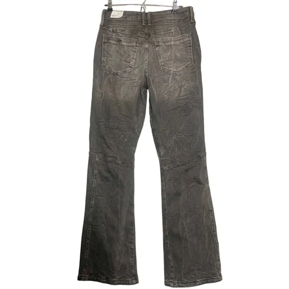 NWT Free People Vector Moto Mid Rise Flare Jeans Denim We the Free 30 Grey