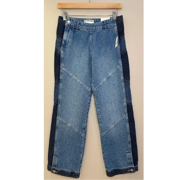 NWT Free People We The Free Moonlit Moto Slim Bootcut Jeans