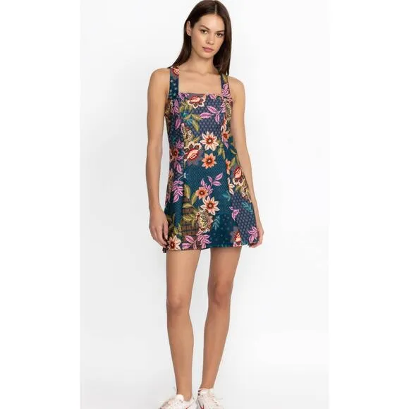 NWT Johnny Was Active Delfino Twist Back Floral Print Tennis Dress Multi Large