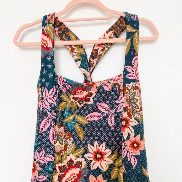 NWT Johnny Was Active Delfino Twist Back Floral Print Tennis Dress Multi Large
