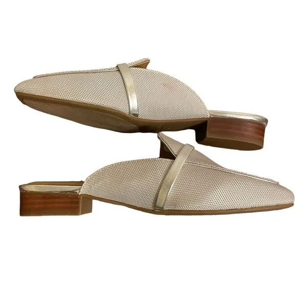 NWT Marc Fisher Namila Silver Tailored Mules Flats Size 7