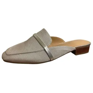 NWT Marc Fisher Namila Silver Tailored Mules Flats Size 7