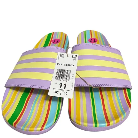 💚🌼NWT NO BOX Adidas Women's Adilette Comfort Sandals 11 Purple Slide