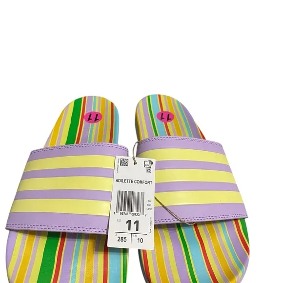 💚🌼NWT NO BOX Adidas Women's Adilette Comfort Sandals 11 Purple Slide