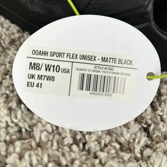 NWT Oofos Men's OOAHH Sport Flex Sandals in Matte Black
