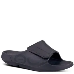 NWT Oofos Men's OOAHH Sport Flex Sandals in Matte Black