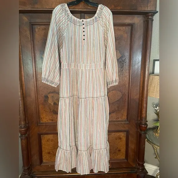 NWT The Great The Wish Well Dress In Pastel Plaid