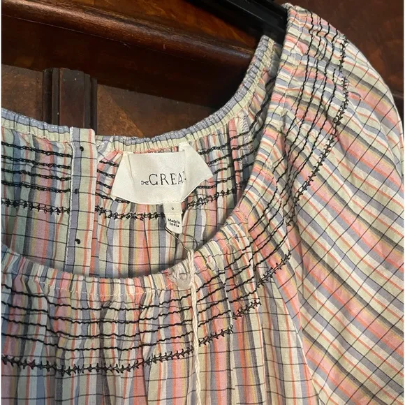NWT The Great The Wish Well Dress In Pastel Plaid