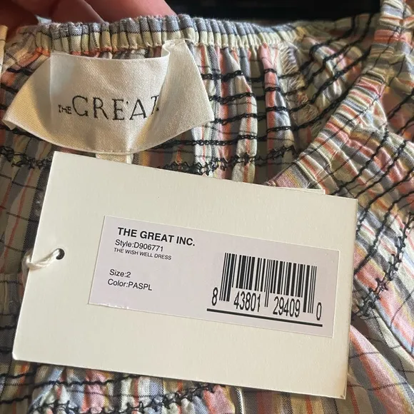 NWT The Great The Wish Well Dress In Pastel Plaid