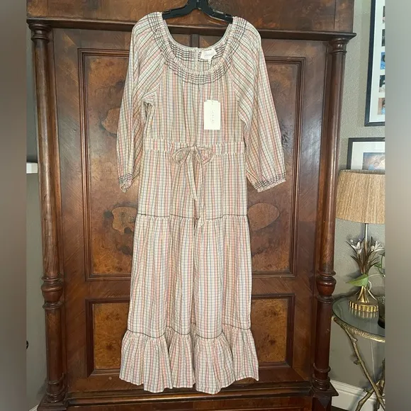 NWT The Great The Wish Well Dress In Pastel Plaid