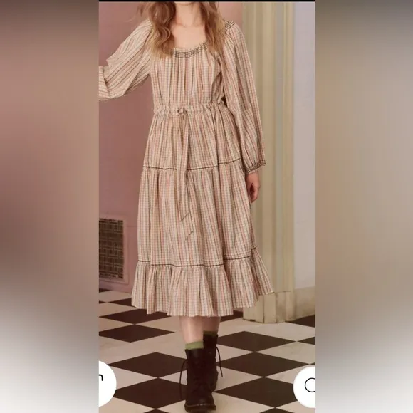 NWT The Great The Wish Well Dress In Pastel Plaid