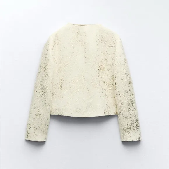 NWT Zara golden foil blazer