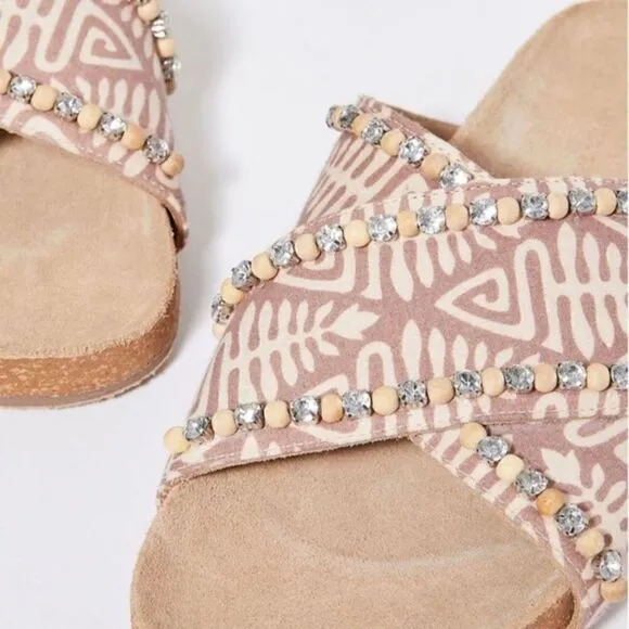 NWT Anthropologie Marnie Embellished Slide Sandals