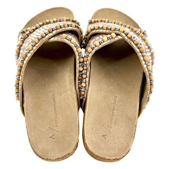 NWT Anthropologie Marnie Embellished Slide Sandals