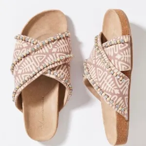 NWT Anthropologie Marnie Embellished Slide Sandals
