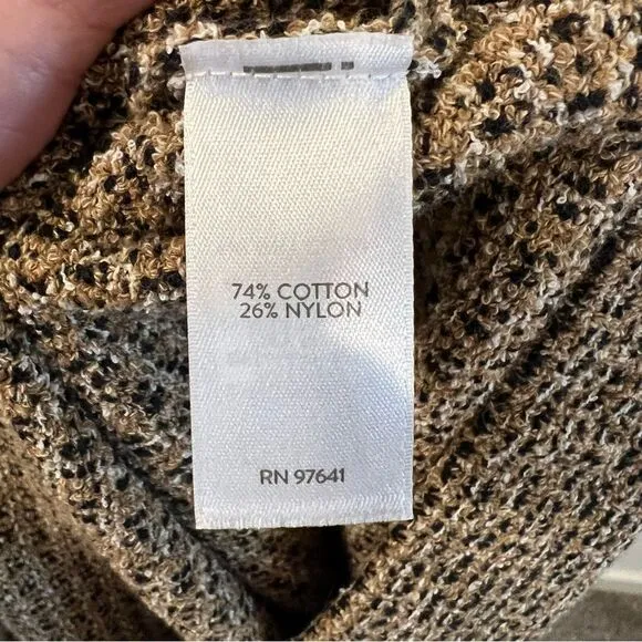 NWT J.Jill Butterscotch Brown Stretch Knit Tweed Sleeveless Dress | Size S